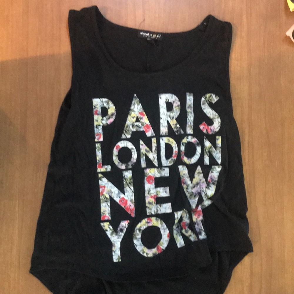 floral Paris,London,and New York woman’s tank top